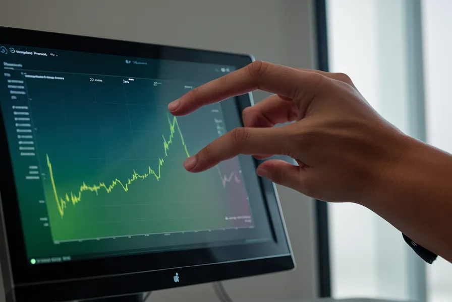 Main désignant le bruit de fond électrique sur un graphique de consommation nocturne