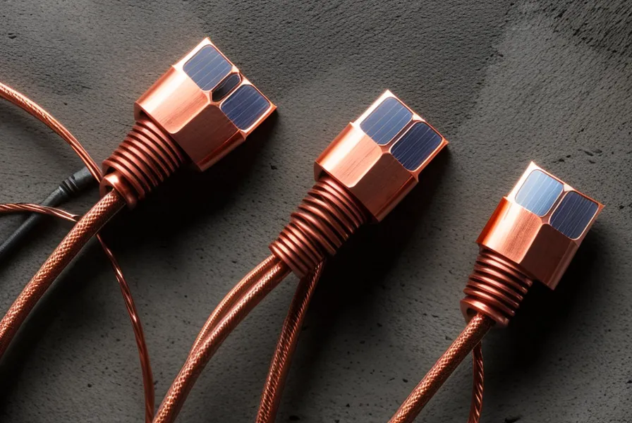 Comparaison de l'épaisseur du cuivre entre une section de câble solaire de 4 mm² et 6 mm² pour panneaux solaires