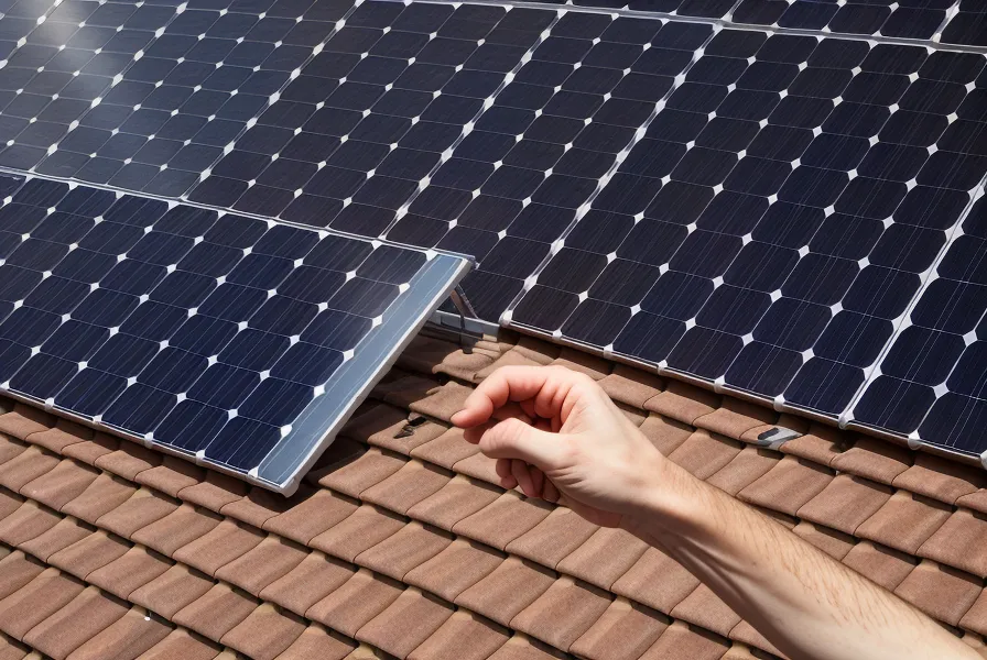 Main désignant une ligne technique sur un devis d'installation solaire