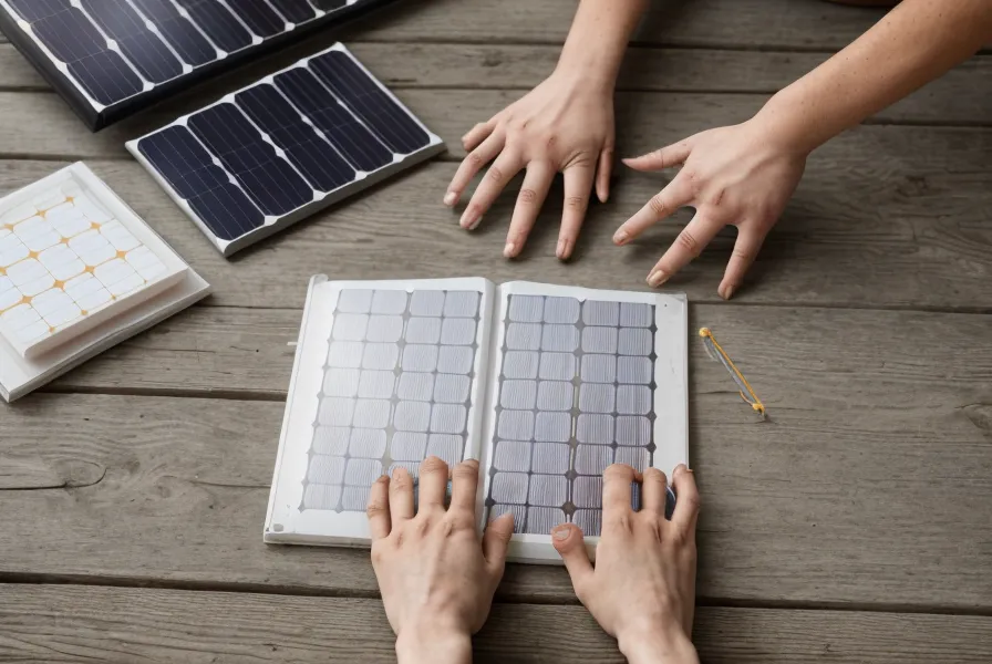 Gros plan sur les cellules d'un panneau solaire photovoltaïque, comparatif technique N-Type et P-Type
